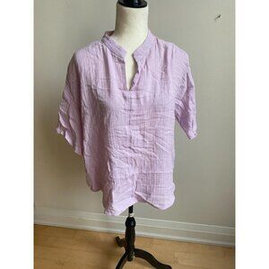 𝅺eileen Fisher purple lightweight top womens vneck organic cotton